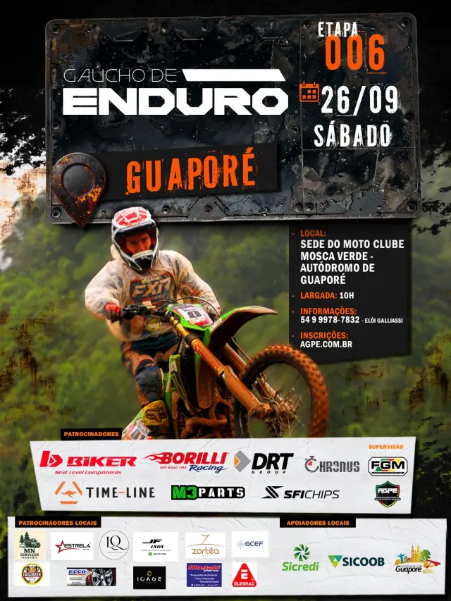 Imagem Guaporé se Prepara para Receber a 6ª Etapa do Campeonato Gaúcho de Enduro e Gaúcho de Enduro KIDS 2026